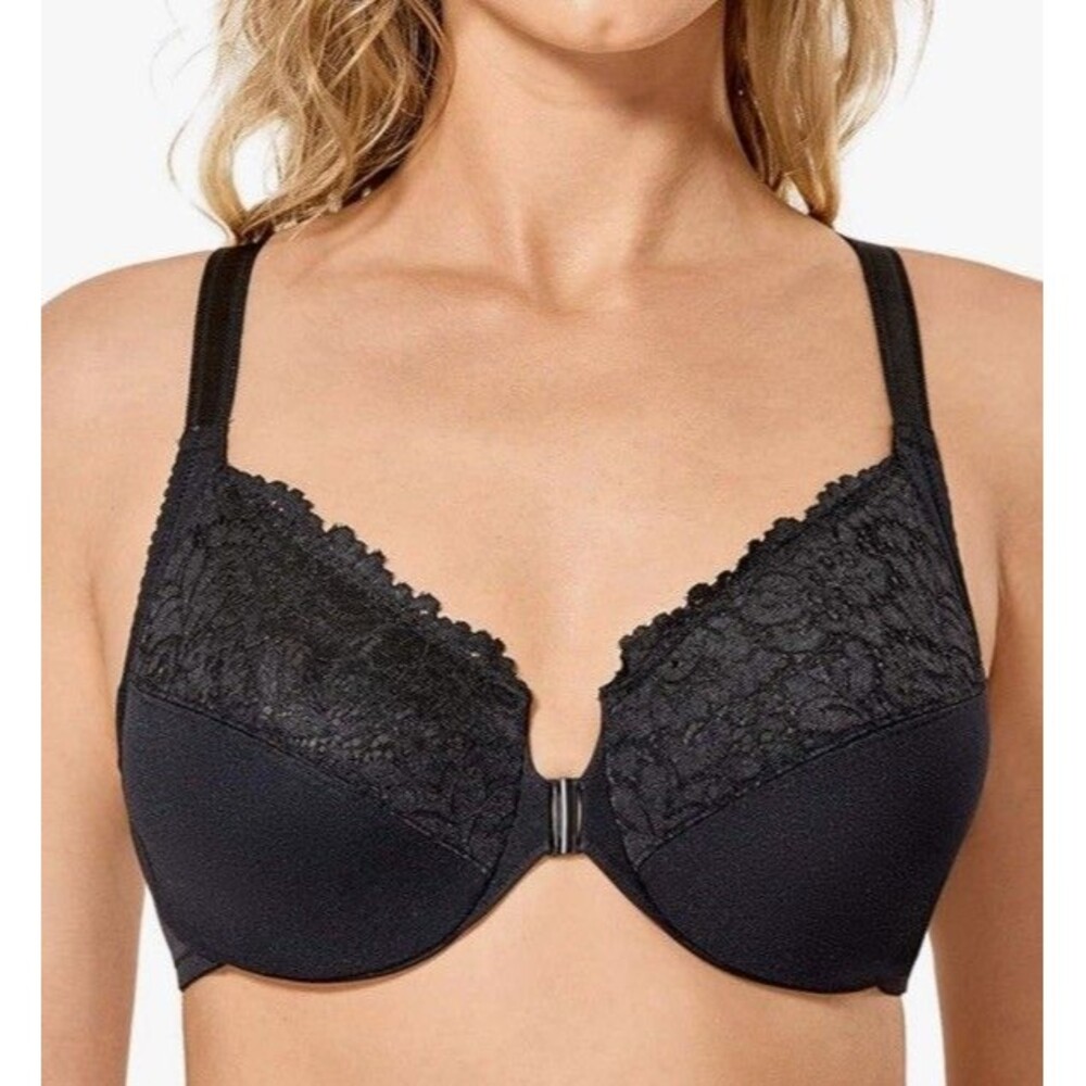 NWT Delimira Front Close Bra Underwire W657 Black Size 42DD